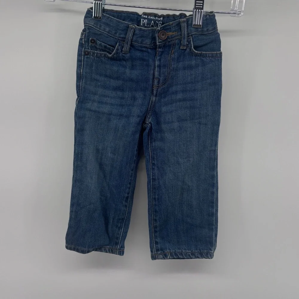 The Children's Place Boys Jeans 18-24 Months Blue Denim Adjustable Waist‎